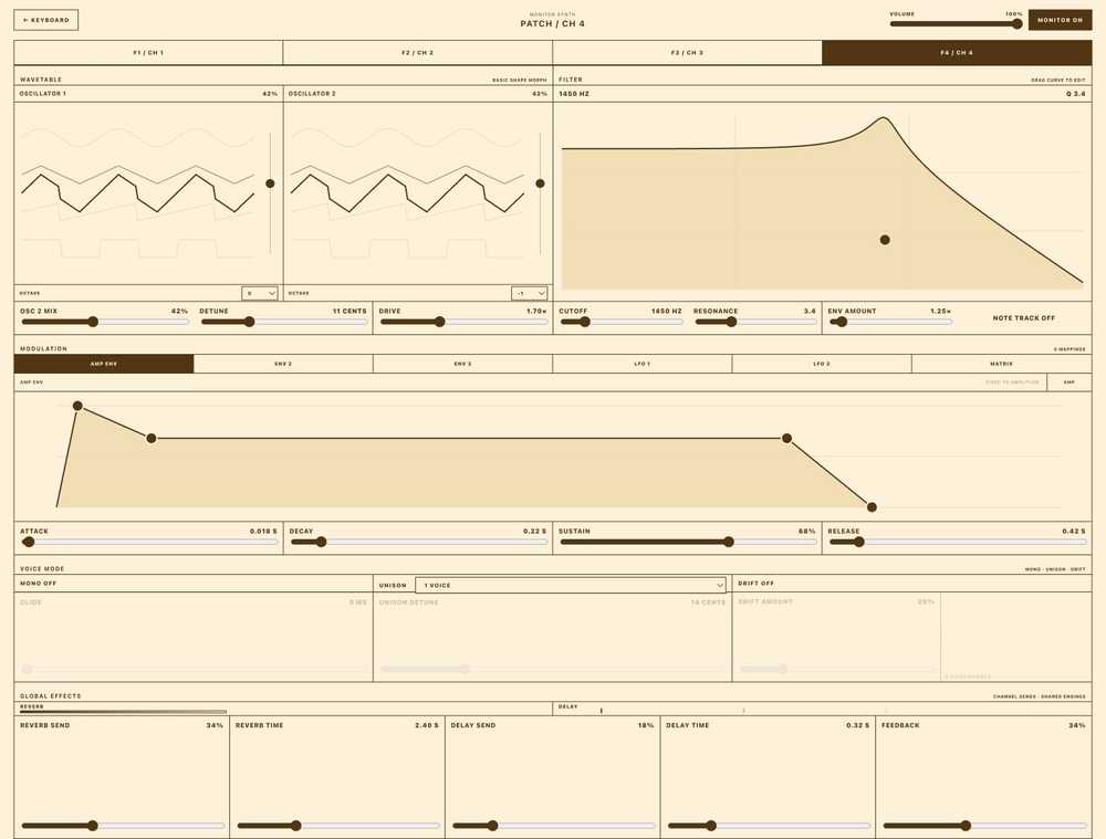 Qwerty MIDI built-in wavetable synth editor